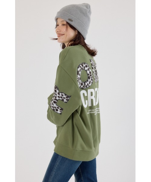 アニマルフェイクファーアップリケスウェットトップス（スウェット