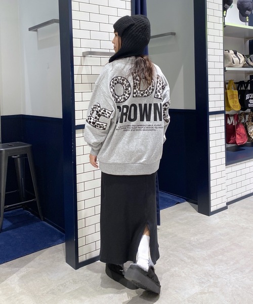 アニマルフェイクファーアップリケスウェットトップス（スウェット