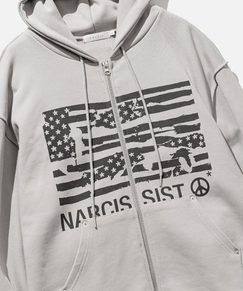 VASTIC（バスティック）の「フラッグフードパーカー ジップアップ_ライトグレー（パーカー・メンズ・その他・LARGE/MEDIUM）」の5枚目の写真