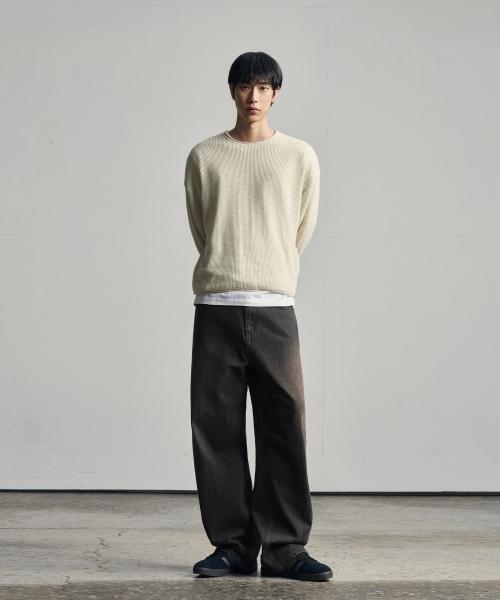 OURDAYZ（アワーデイズ）の「クリンクルドミンゴワイドデニムパンツ[ブラック]（デニムパンツ・レディース・その他・LARGE）」の2枚目の写真