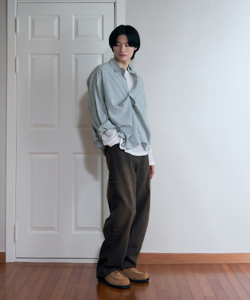 OURDAYZ（アワーデイズ）の「クリンクルドミンゴワイドデニムパンツ[ブラック]（デニムパンツ・レディース・その他・LARGE）」の5枚目の写真