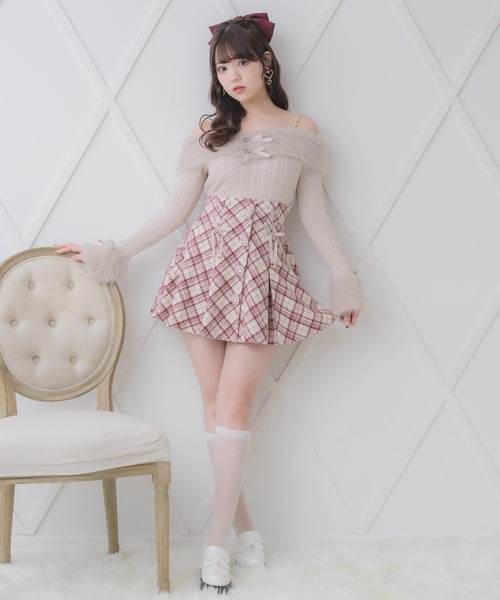 シャギーオフショルニットトップス（ニット/セーター）｜ROJITA