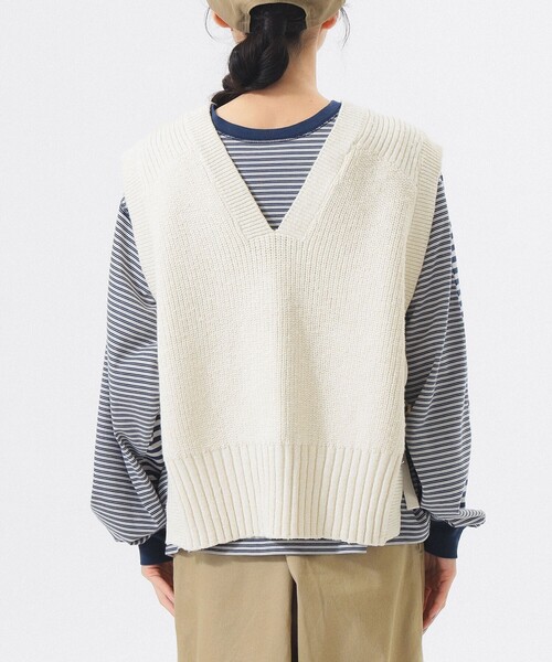 BEAMS BOY（ビームスボーイ）の「サイド リボン レッドクロス ベスト（ベスト・レディース・ホワイト系その他7/チャコールグレー・ONE SIZE）」の6枚目の写真