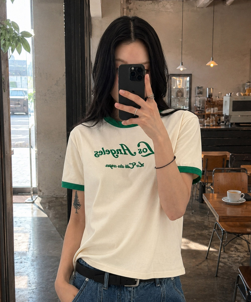 ECORR（エコル）の「[ユニセックス] クラシックシティリングTシャツ_クリーム（Tシャツ/カットソー・レディース・その他・1/2/3/0）」の3枚目の写真