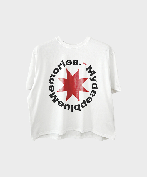 mydeepbluememories(マイディープブルーメモリーズ)の「(M)ROUND LOGO CROP T-SHIRTS (BLACK)(Tシャツ/カットソー・メンズ・ブラック・FREE)」の2枚目の写真