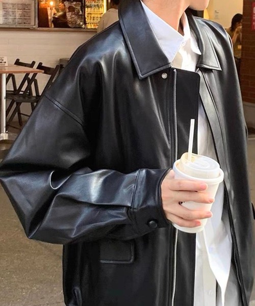 almo（アルモ）の「【TUNE】合皮ジャケット（ライダースジャケット・レディース・ブラウン/ブラック・FREE）」の7枚目の写真