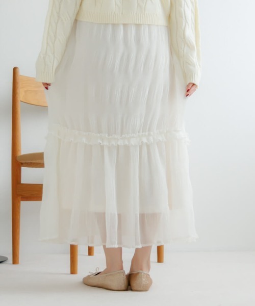 flower(フラワー)の「エターナルプリーツスカート(スカート・レディース・アイボリー/ブラック・FREE)」の8枚目の写真