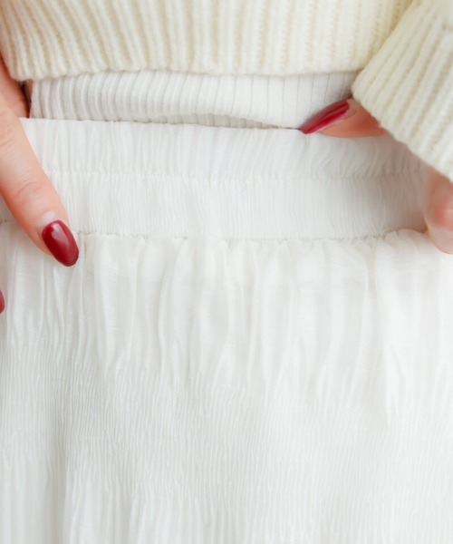 flower(フラワー)の「エターナルプリーツスカート(スカート・レディース・アイボリー/ブラック・FREE)」の12枚目の写真