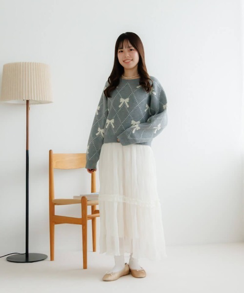 flower(フラワー)の「エターナルプリーツスカート(スカート・レディース・アイボリー/ブラック・FREE)」の15枚目の写真