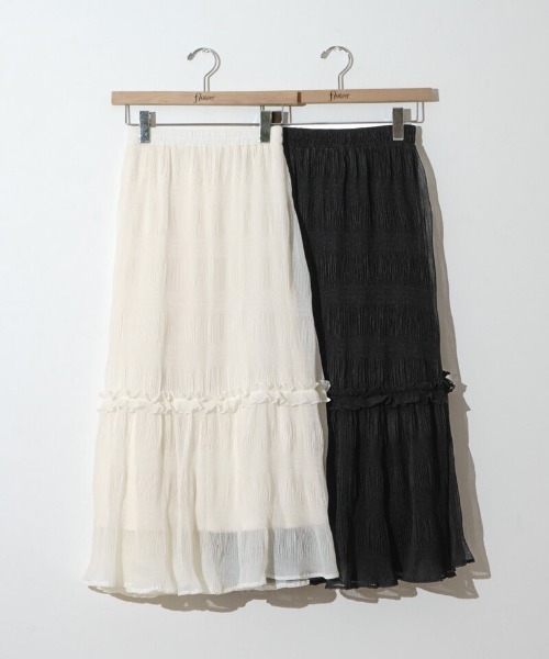 flower(フラワー)の「エターナルプリーツスカート(スカート・レディース・アイボリー/ブラック・FREE)」の19枚目の写真