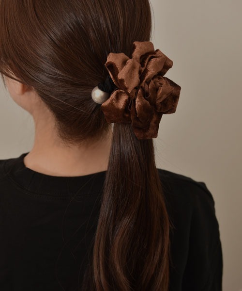 resonance】ローズ/バラ ベロア シックカラー シュシュ（シュシュ