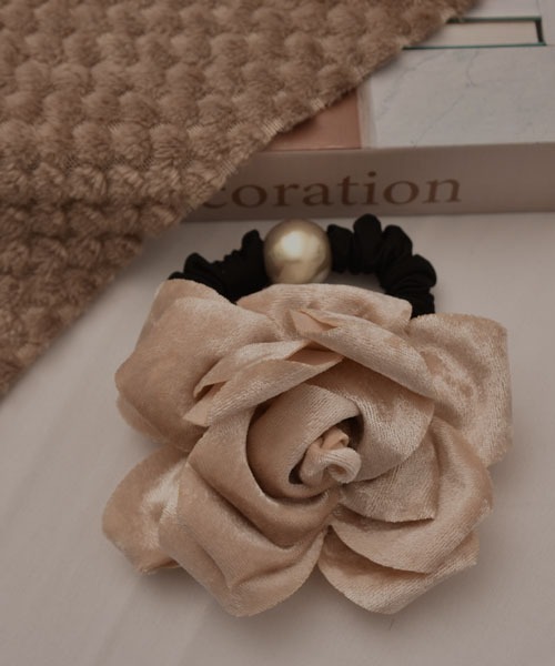 resonance】ローズ/バラ ベロア シックカラー シュシュ（シュシュ