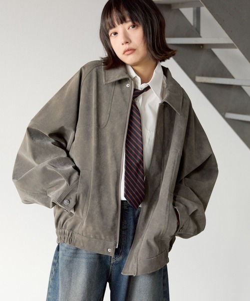 PBLIM(ページボーイリム)の「《UNISEX》スプリングスエードブルゾン(ブルゾン・レディース・グレー/ブラウン・MEDIUM/SMALL)」の2枚目の写真