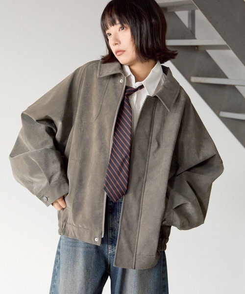 PBLIM(ページボーイリム)の「《UNISEX》スプリングスエードブルゾン(ブルゾン・レディース・グレー/ブラウン・MEDIUM/SMALL)」の3枚目の写真