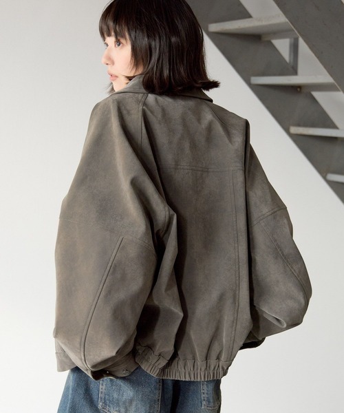 PBLIM(ページボーイリム)の「《UNISEX》スプリングスエードブルゾン(ブルゾン・レディース・グレー/ブラウン・MEDIUM/SMALL)」の4枚目の写真