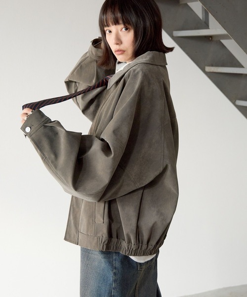 PBLIM(ページボーイリム)の「《UNISEX》スプリングスエードブルゾン(ブルゾン・レディース・グレー/ブラウン・MEDIUM/SMALL)」の5枚目の写真