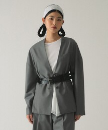 Ray BEAMS | ノーカラー ビッグ ジャケット(ノーカラージャケット)