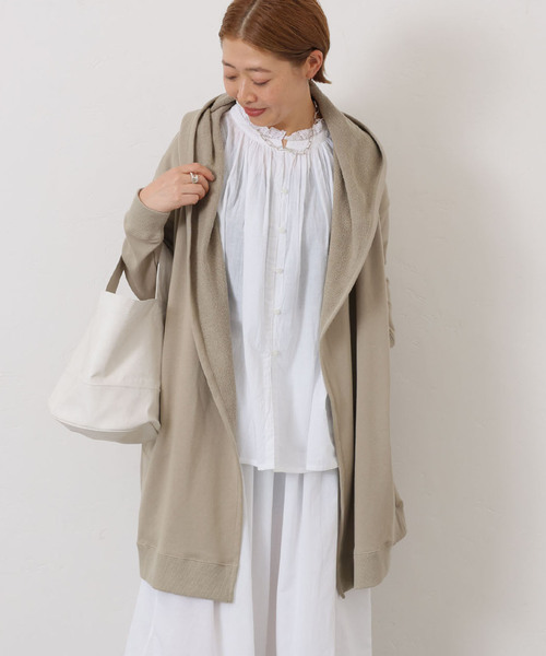 JOURNAL STANDARD LUXE（ジャーナルスタンダード　ラックス）の「【SOIL】FRENCH TERRY HOODED CARDIGAN（カーディガン/ボレロ・レディース・チャコールグレー/ベージュ・FREE）」の2枚目の写真