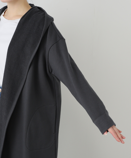 JOURNAL STANDARD LUXE（ジャーナルスタンダード　ラックス）の「【SOIL】FRENCH TERRY HOODED CARDIGAN（カーディガン/ボレロ・レディース・チャコールグレー/ベージュ・FREE）」の14枚目の写真