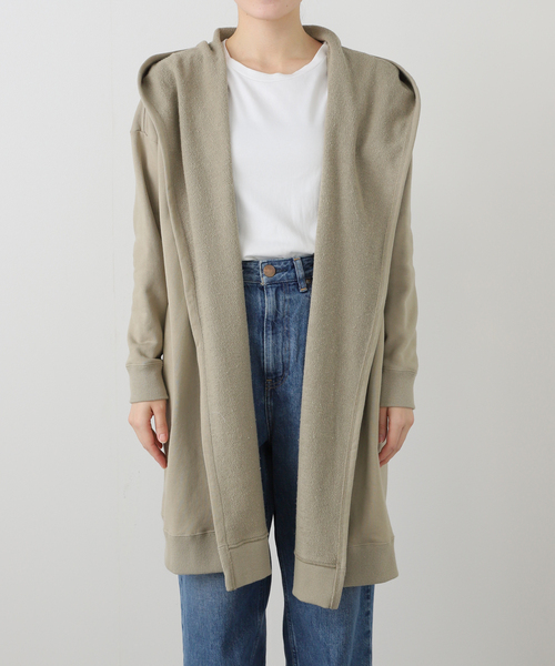 JOURNAL STANDARD LUXE（ジャーナルスタンダード　ラックス）の「【SOIL】FRENCH TERRY HOODED CARDIGAN（カーディガン/ボレロ・レディース・チャコールグレー/ベージュ・FREE）」の4枚目の写真