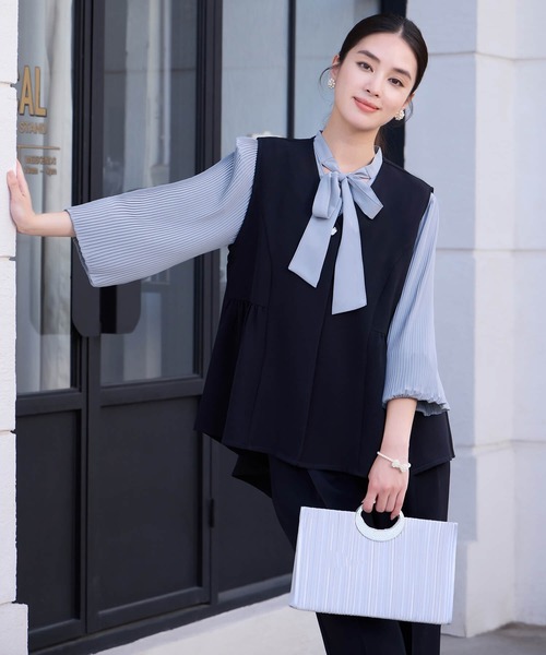 DRESS PLUS(ドレスプラス)の「万能ペプラムパンツセットアップ(セットアップ・レディース・ブラック/ブラウン/ネイビー・M/L)」の6枚目の写真