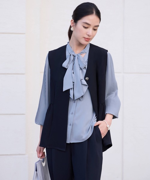 DRESS PLUS(ドレスプラス)の「万能ペプラムパンツセットアップ(セットアップ・レディース・ブラック/ブラウン/ネイビー・M/L)」の7枚目の写真