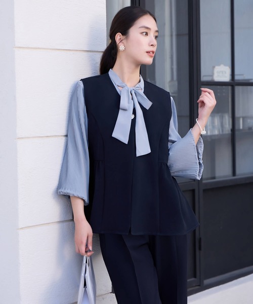 DRESS PLUS(ドレスプラス)の「万能ペプラムパンツセットアップ(セットアップ・レディース・ブラック/ブラウン/ネイビー・M/L)」の8枚目の写真