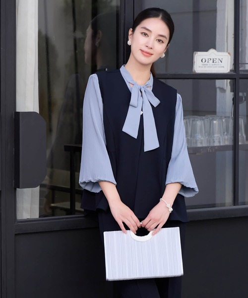 DRESS PLUS(ドレスプラス)の「万能ペプラムパンツセットアップ(セットアップ・レディース・ブラック/ブラウン/ネイビー・M/L)」の13枚目の写真