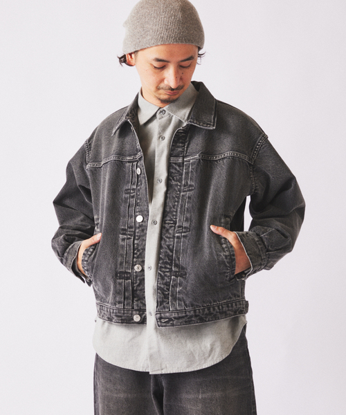 JOURNAL STANDARD relume（ジャーナルスタンダード　レリューム）の「クラフトデニム 13.5ozトラッカージャケット（デニムジャケット・メンズ・ブラック系その他/グレー系その他/ブルー系その他・MEDIUM/LARGE）」の20枚目の写真