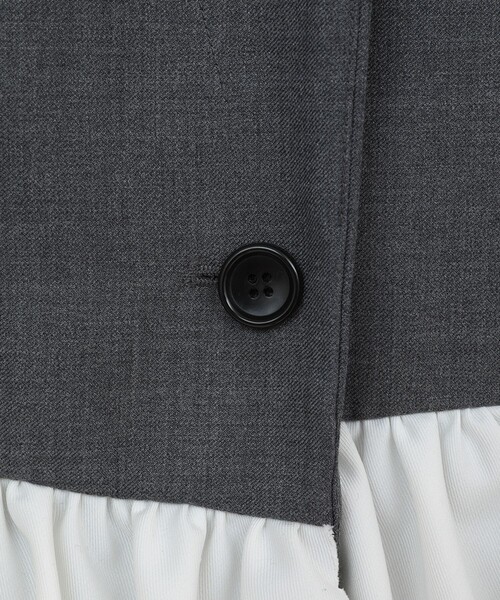 CLANE(クラネ)の「【CLANE/クラネ】FRILLED TAILORED JACKET/フリルテーラードジャケット(テーラードジャケット・レディース・グレー/ブラック・1)」の9枚目の写真