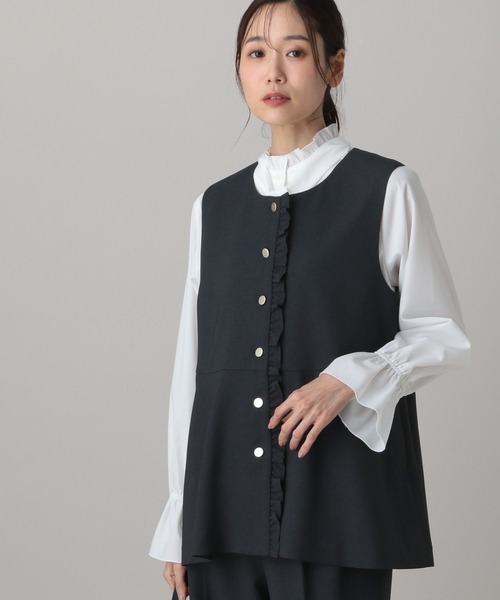 GLOBAL WORK（グローバルワーク）の「MATINEE LINE/ライトミックス/ジレ/625011（ベスト・レディース・ライトグレー/ダークブルー/モカ・LARGE/MEDIUM）」の18枚目の写真