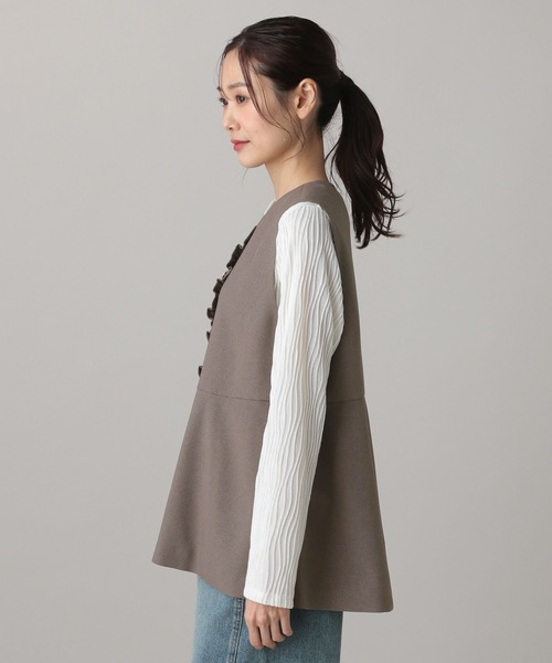 GLOBAL WORK（グローバルワーク）の「MATINEE LINE/ライトミックス/ジレ/625011（ベスト・レディース・ライトグレー/ダークブルー/モカ・LARGE/MEDIUM）」の21枚目の写真