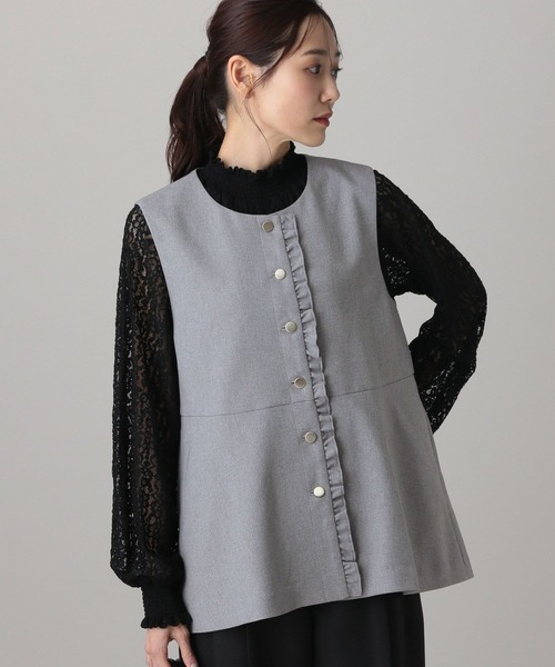 GLOBAL WORK（グローバルワーク）の「MATINEE LINE/ライトミックス/ジレ/625011（ベスト・レディース・ライトグレー/ダークブルー/モカ・LARGE/MEDIUM）」の9枚目の写真