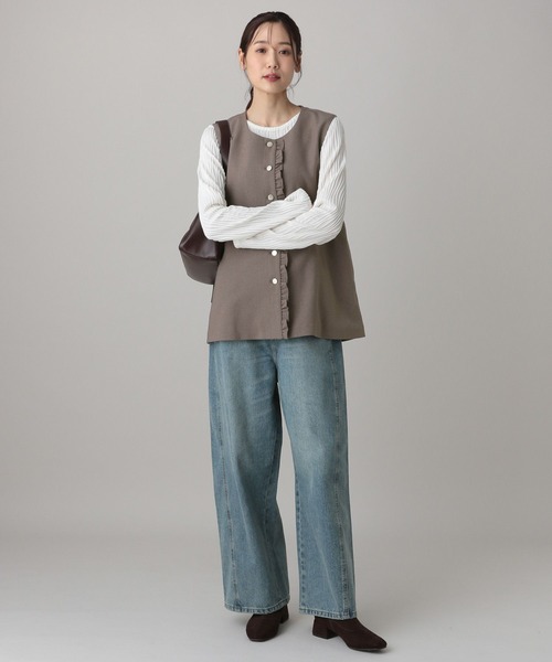 GLOBAL WORK（グローバルワーク）の「MATINEE LINE/ライトミックス/ジレ/625011（ベスト・レディース・ライトグレー/ダークブルー/モカ・LARGE/MEDIUM）」の10枚目の写真