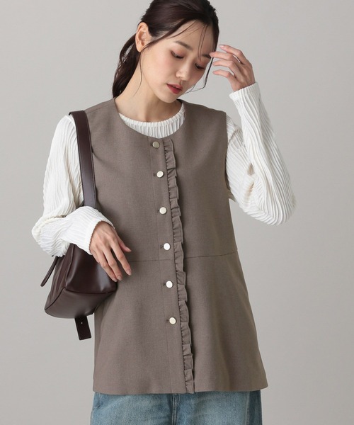 GLOBAL WORK（グローバルワーク）の「MATINEE LINE/ライトミックス/ジレ/625011（ベスト・レディース・ライトグレー/ダークブルー/モカ・LARGE/MEDIUM）」の13枚目の写真