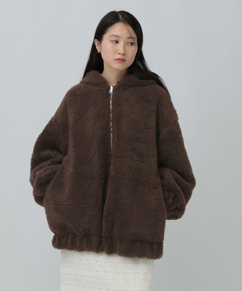 LEPSIM（レプシィム）の「リバーシブルボアフーディブルゾン　636141（ブルゾン・レディース・ブラウン/チャコールグレー/ブラック・FREE）」の3枚目の写真