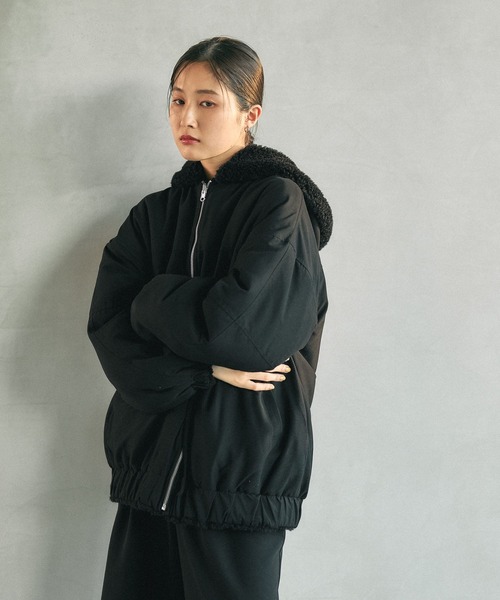 LEPSIM（レプシィム）の「リバーシブルボアフーディブルゾン　636141（ブルゾン・レディース・ブラウン/チャコールグレー/ブラック・FREE）」の6枚目の写真