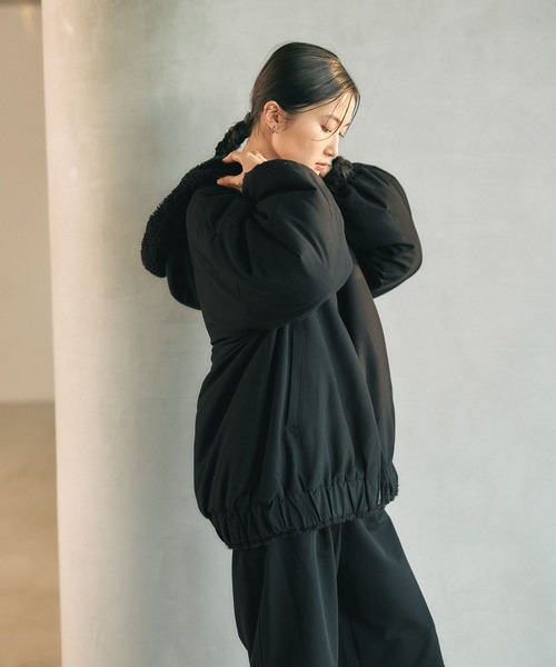 LEPSIM（レプシィム）の「リバーシブルボアフーディブルゾン　636141（ブルゾン・レディース・ブラウン/チャコールグレー/ブラック・FREE）」の7枚目の写真