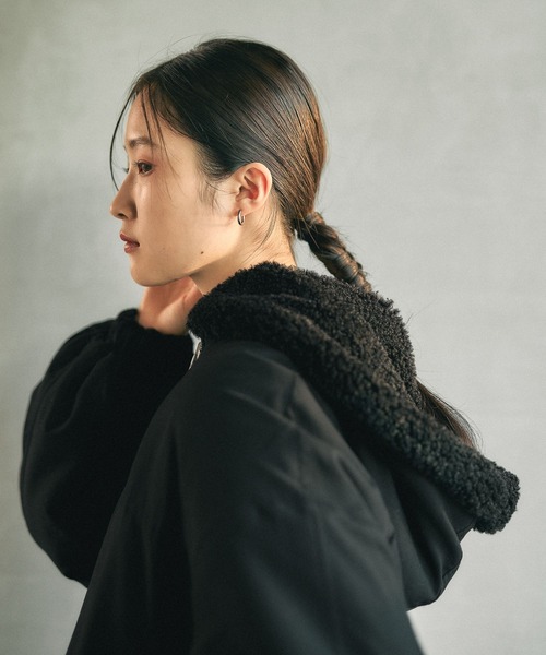 LEPSIM（レプシィム）の「リバーシブルボアフーディブルゾン　636141（ブルゾン・レディース・ブラウン/チャコールグレー/ブラック・FREE）」の8枚目の写真