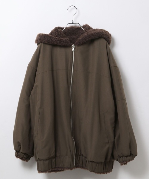 LEPSIM（レプシィム）の「リバーシブルボアフーディブルゾン　636141（ブルゾン・レディース・ブラウン/チャコールグレー/ブラック・FREE）」の12枚目の写真