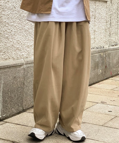 SHEPP(シープ)の「【26年春夏新作】ツイルワイドシルエットパンツ(チノパンツ・メンズ・ベージュ/ホワイト・M)」の6枚目の写真