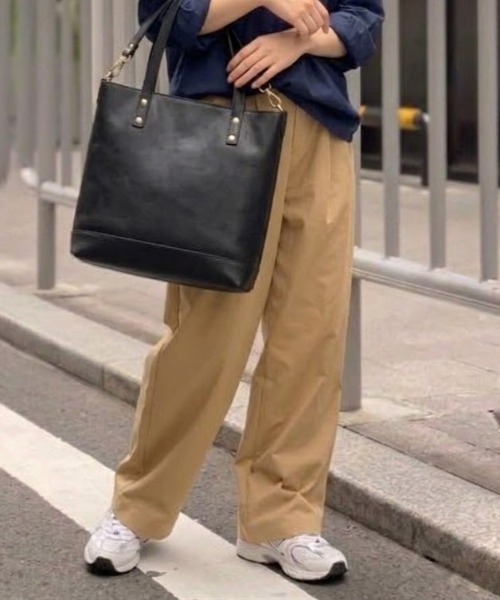 SHEPP(シープ)の「【26年春夏新作】ツイルワイドシルエットパンツ(チノパンツ・メンズ・ベージュ/ホワイト・M)」の16枚目の写真