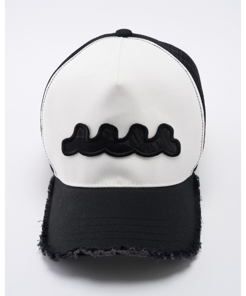 wjk（ダヴルジェイケイ）の「wave cut-off mesh cap（キャップ・メンズ・ブラック×ホワイト/ブラック・FREE）」の7枚目の写真