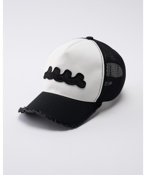 wjk（ダヴルジェイケイ）の「wave cut-off mesh cap（キャップ・メンズ・ブラック×ホワイト/ブラック・FREE）」の6枚目の写真