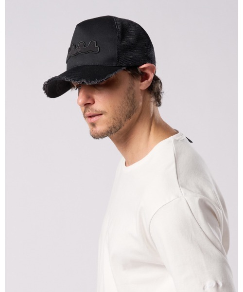 wjk（ダヴルジェイケイ）の「wave cut-off mesh cap（キャップ・メンズ・ブラック×ホワイト/ブラック・FREE）」の21枚目の写真