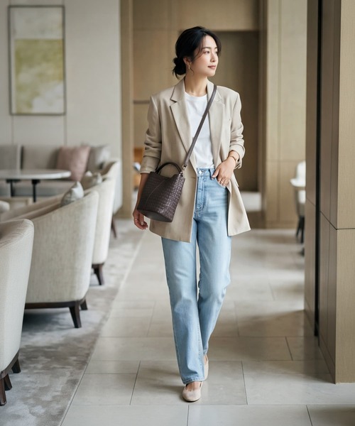 STYLE DELI(スタイルデリ)の「【DELI by】編み込みリアルレザーバケットバッグ(ショルダーバッグ・レディース・ブラック/ブラウン・FREE)」の5枚目の写真