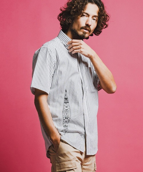 mhs2491-OX stripe S-S shirt(26S) 半袖シャツ(7726S320)