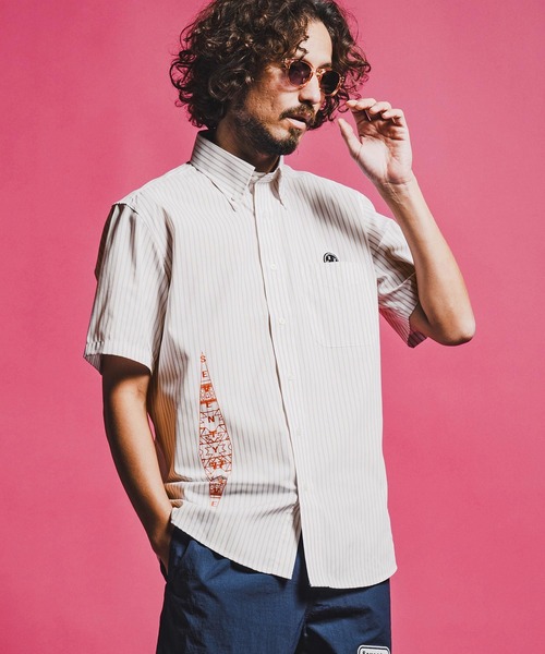 seventy seven（セブンティセブン）の「mhs2491-OX stripe S-S shirt(26S) 半袖シャツ(7726S320)（シャツ/ブラウス・メンズ・ベージュ/グリーン/ブラック・XL/L/M/S）」の15枚目の写真