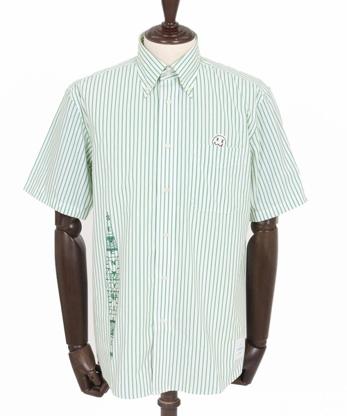seventy seven（セブンティセブン）の「mhs2491-OX stripe S-S shirt(26S) 半袖シャツ(7726S320)（シャツ/ブラウス・メンズ・ベージュ/グリーン/ブラック・XL/L/M/S）」の21枚目の写真