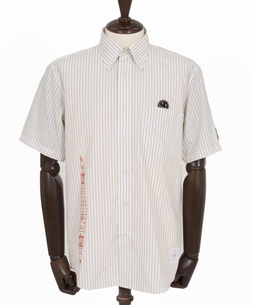 seventy seven（セブンティセブン）の「mhs2491-OX stripe S-S shirt(26S) 半袖シャツ(7726S320)（シャツ/ブラウス・メンズ・ベージュ/グリーン/ブラック・XL/L/M/S）」の22枚目の写真